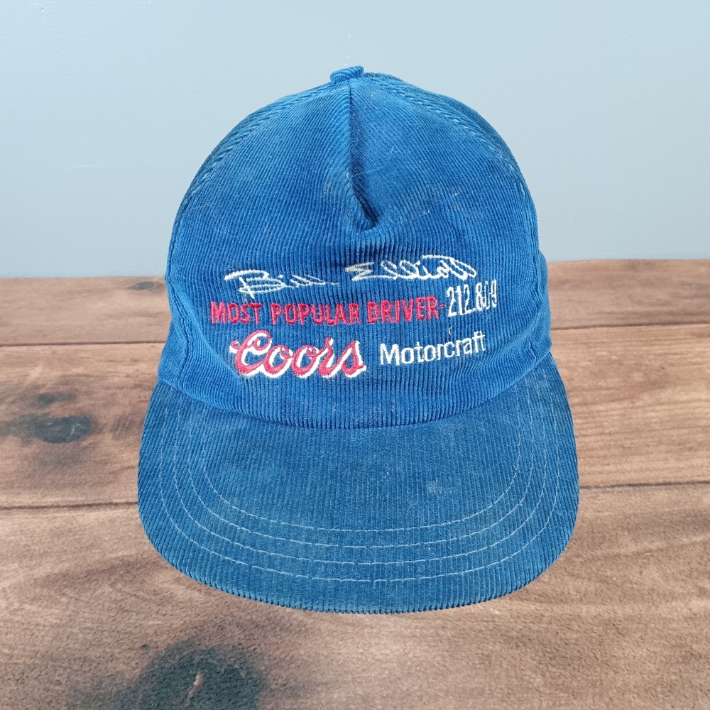 Vintage Coors Motorcraft NASCAR Bill Elliott Most Popular Driver Corduroy Hat
